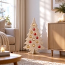 Kerstboom van vilt met uitsparingen om neer te zetten (2-delig)