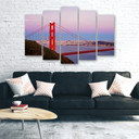Lærred print 5 styk, Golden Gate Bridge Panorama