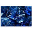 Canvasbillede, Blå glasblomster 3D