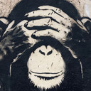 Fotobehang Drie Apen Streetart Graffiti - Magnusson
