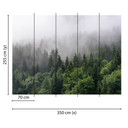non-woven tapet FoggyFirTrees landskabstræ fototapet Designwalls i grøn og hvid 