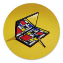 vægdekoration Make-up palet i stil med Piet Mondrian - Pozdniakov – print på aluminium