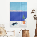 Glasbillede - Siesta med kat ved havet - Rivers