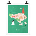 Plakatowa mapa - Bali - Rzeki