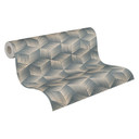 tapeta 3D bez PVC - włókninowa tapeta geometryczna A.S. Création Blue Beige 385063