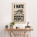 Plakat drewniany Nienawidzę porannych ludzi - Szop - Magnusson