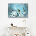 Canvasbillede, Svane og ballerina