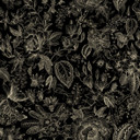 Tapeta z włókniny kwiaty, liście floral nature matowa w kolorze czarnym 