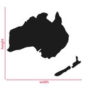 Dekoracja drewniana mahoń - Mapa Australia - Nowa Zelandia