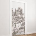 Deurfilm bos met boslandschap in beige - Ms Tiff