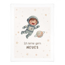 Kinder-Poster 'Ich lerne gern Neues' mit Astronautin
