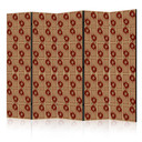 Paravent, Raumteiler freistehend, Trennwand - Predatory Features - Red Abstract Shapes Inspired by 