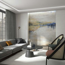 Fototapet i beige med abstrakt sjö Graphic Classic 2,70 x 2,12m