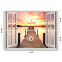 Fototapete Fenster mit Blick auf die Seebrücke