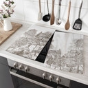 Afdekplaat fornuis bos met boslandschap in beige - Ms Tiff