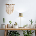 Tischleuchte Cosy, braun, 10 x 37 cm, Metall Beige Tischleuchte Outdoor
