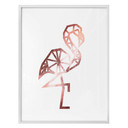 Plakat z flamingiem origami - miedziany wygląd
