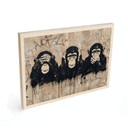 Stampa su legno Tre Scimmie Street Art Graffiti - Magnusson