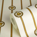 Versace Tapeta z włókniny I Love Barokowe paski Medusa Białe złoto luksusowy