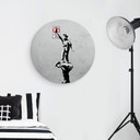 Tableau sur alu-Dibond rond Banksy - Graffiti is a crime