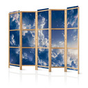 Japanischer Paravent, Raumteiler freistehend, Trennwand - Starry Delicate Clouds