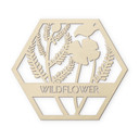 Dekoracja drewniana topola - Kwiaty w sześciokącie - Wildflower