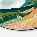 Wandbild Farbenfrohe Frühlingswiese - SpaceFrog Designs - Rund - Alu-Dibond