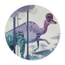 Plakat dla dzieci Corythosaurus - brązowy - okrągły