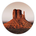 Klippeformation i Monument Valley - Hugonnard - Billede Rund – print på aluminium (Alu-Dibond)