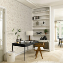 Blomstret og ikke-vævet tapet Paraiso beige