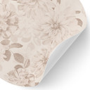 Naklejka na ścianę Dahlias Shabby Chic Beige - Bloomery Decor - Round