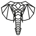 Muursticker Origami Olifant