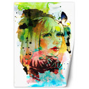 Fototapete, bunt Frau Porträt Aquarell