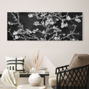 Wandbild van Gogh - Mandelblüte - schwarz - Panorama - Alu-Dibond