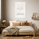 Alu-Dibond Wandbild mit Wolke - Kraftsatz 'Ich fühle mich wohl in meinem Körper' für Kinder