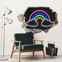 Sticker Mural Arc-en-ciel néon