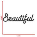 napis 3D Beautiful - dekoracja ścienna wykonana z płyty MDF