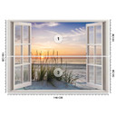 Fototapete Fensterblick Sonnenuntergang am Strand