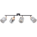 Spotrohr Tim, braun, 23 x 73 cm, Glas Lampe