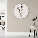 Alu-Dibond Kubistika - Schwarz-Goldener Eukalyptus - Rund – print på aluminium (Alu-Dibond)