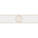 Versace Tapetbanner Græsk, metallisk, hvid