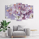 5 stykke lærredstryk, Irisblomst