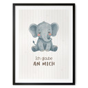 Kinder-Poster 'Ich glaube an mich' mit Elefant