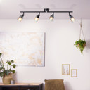 Spotrohr Leander, grau, 18 x 86 cm, Glas Lampe