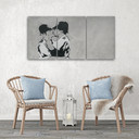 3 stykke lærredstryk, Banksy Kissing Policemen