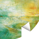Fototapet Abstrakt horisont i limegrönt - Schmucker - Rund - Självhäftande/non-woven