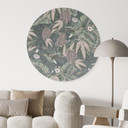 Billede af kolibri i en tropisk skov - Bloomery Decor - rund – print på aluminium (Alu-Dibond)