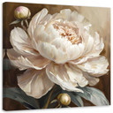 Canvasbillede, pæon beige malet