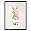 Affirmationsposter 'Ich gehöre dazu' mit Hase für Kinder