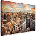 Canvasbillede, solnedgang over New York